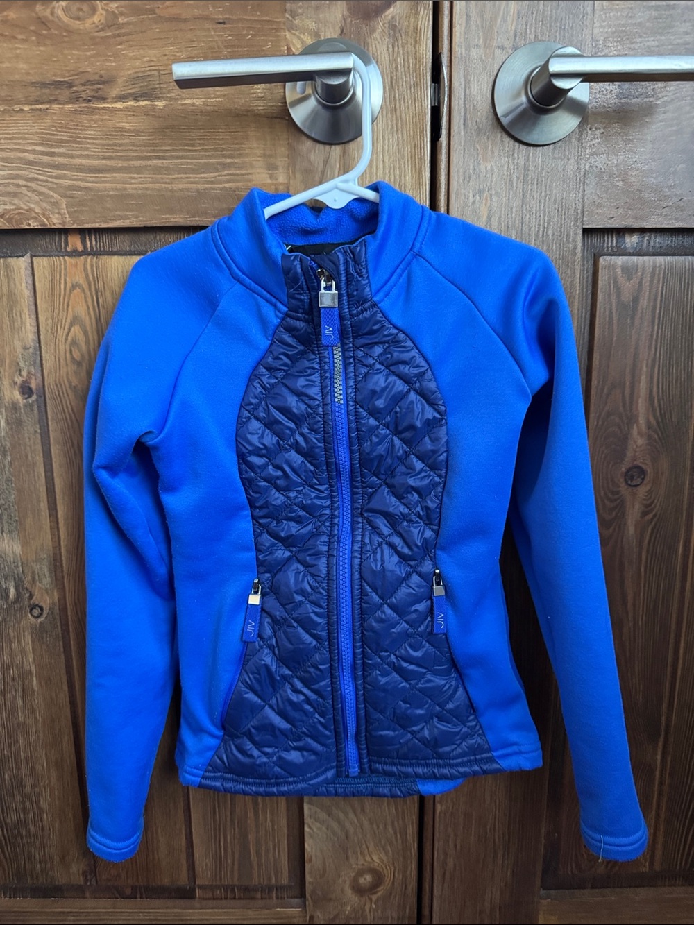 Girls’ Blue Quilted-Center Puffer Jacket